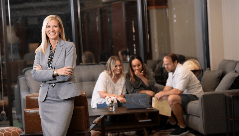 Online students meeting in the office of accessible education.