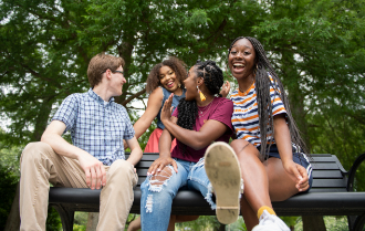 Students on bench