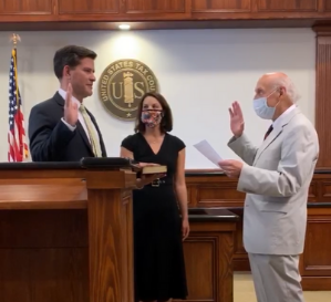 Photo of Weiler being sworn in as U.S. Tax Court Judge
